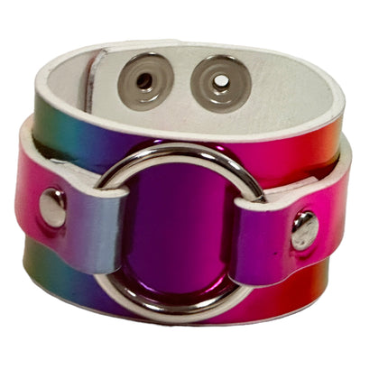 FB399RN RAINBOW  COLOR RING BRACELET CUFF