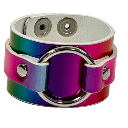 FB399RN RAINBOW  COLOR RING BRACELET CUFF