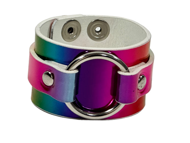 FB399RN RAINBOW  COLOR RING BRACELET CUFF