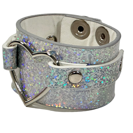 FB400RN RAINBOW  HEART COLOR RING BRACELET CUFF