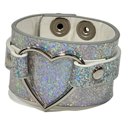 FB400RN RAINBOW  HEART COLOR RING BRACELET CUFF