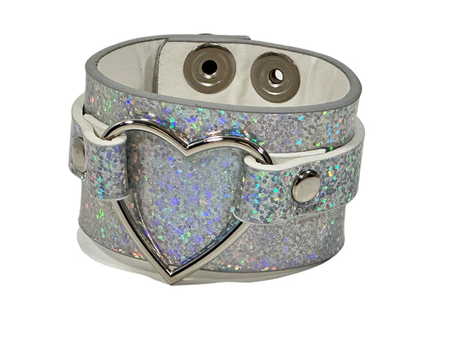 FB400RN RAINBOW  HEART COLOR RING BRACELET CUFF