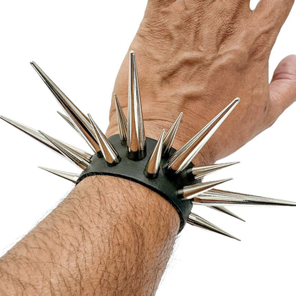 FB401  LARGE PIN SPIKE 3 ROW BRACELET
