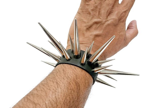 FB401  LARGE PIN SPIKE 3 ROW BRACELET