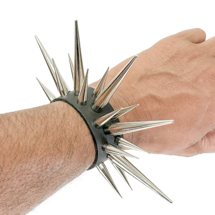 FB401  LARGE PIN SPIKE 3 ROW BRACELET