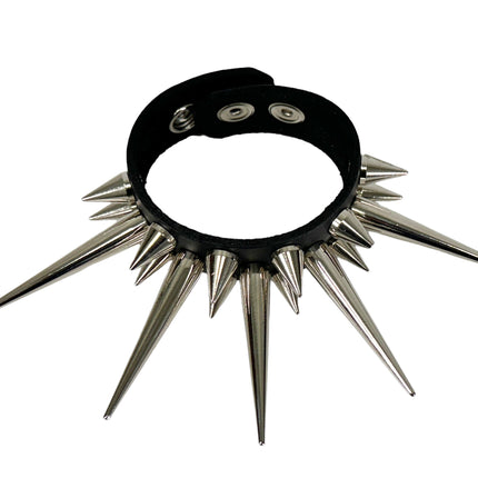 FB402  LARGE PIN SPIKE & CONE SPIKE 3 ROW BRACELET