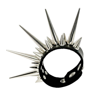 FB402  LARGE PIN SPIKE & CONE SPIKE 3 ROW BRACELET