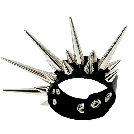 FB402  LARGE PIN SPIKE & CONE SPIKE 3 ROW BRACELET