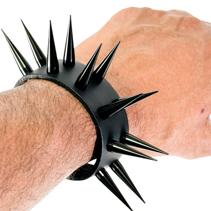 BC209TALL  2 ROW PIN SPIKE BRACELET