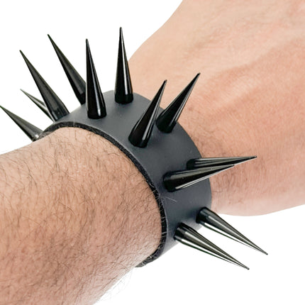BC209TALL  2 ROW PIN SPIKE BRACELET
