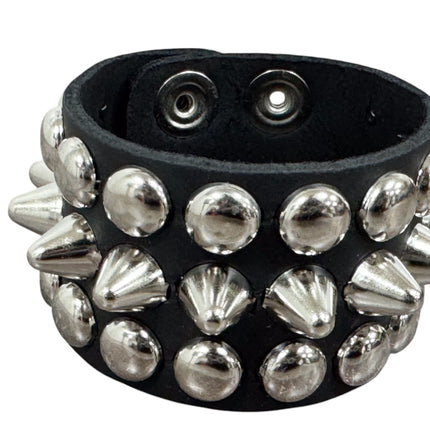 FB410 UK77 AND ROUND STUDDED CUFF BRACELET