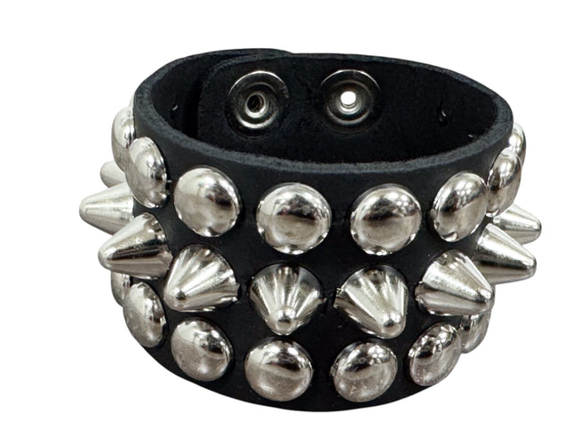 FB410 UK77 AND ROUND STUDDED CUFF BRACELET