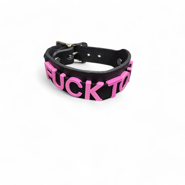 FB412-PS  PINK LETTER NAME BUCKLE BRACELET