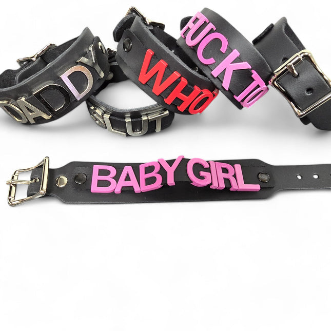 FB412-RS  RED LETTER NAME BUCKLE BRACELET