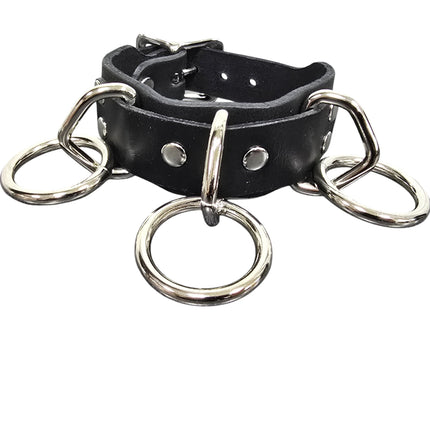 FB416  1 1/4" SKINNY THREE RING BONDAGE CUFF BRACELET