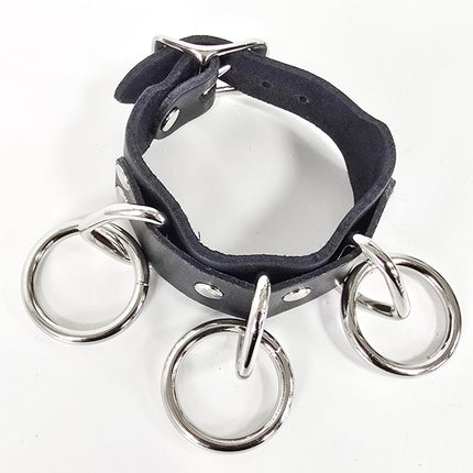 FB416  1 1/4" SKINNY THREE RING BONDAGE CUFF BRACELET