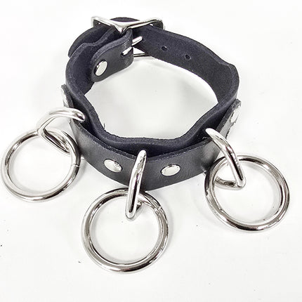 FB416  1 1/4" SKINNY THREE RING BONDAGE CUFF BRACELET