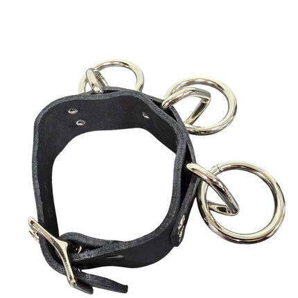 FB416  1 1/4" SKINNY THREE RING BONDAGE CUFF BRACELET
