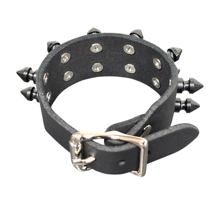 FB422  BUCKLE BRACELET WITH 2 ROW 1/2" SPIKES