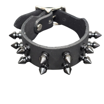 FB422  BUCKLE BRACELET WITH 2 ROW 1/2" SPIKES