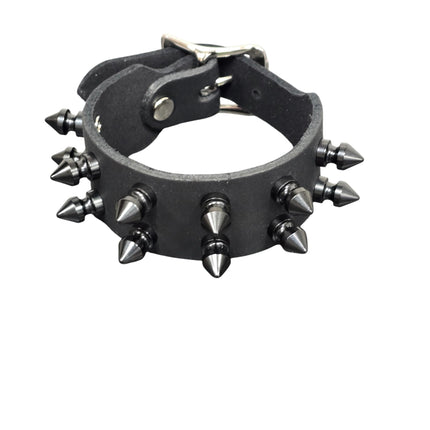 FB422  BUCKLE BRACELET WITH 2 ROW 1/2" SPIKES