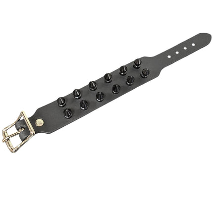 FB422  BUCKLE BRACELET WITH 2 ROW 1/2" SPIKES