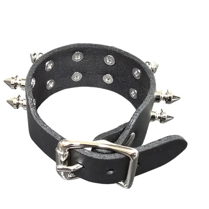 FB422  BUCKLE BRACELET WITH 2 ROW 1/2" SPIKES