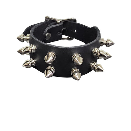 FB422  BUCKLE BRACELET WITH 2 ROW 1/2" SPIKES