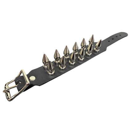 FB424  BUCKLE BRACELET WITH 2 ROW 1" SPIKES