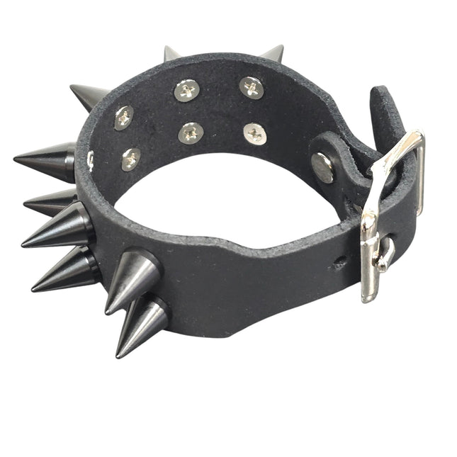 FB425  BUCKLE BRACELET WITH 2 ROW CONE  SPIKES