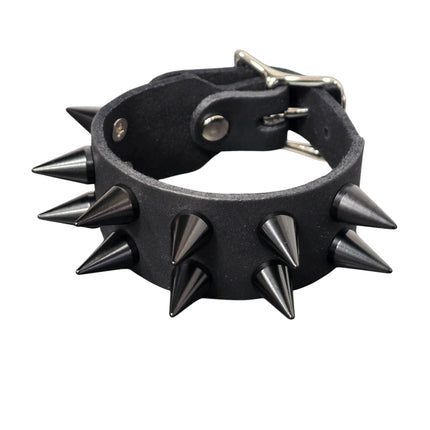 FB425  BUCKLE BRACELET WITH 2 ROW CONE  SPIKES