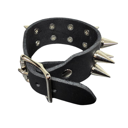 FB425  BUCKLE BRACELET WITH 2 ROW CONE  SPIKES