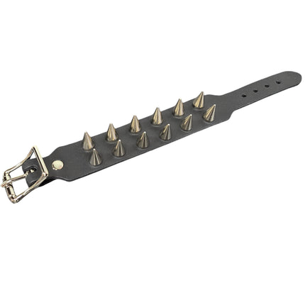 FB425  BUCKLE BRACELET WITH 2 ROW CONE  SPIKES