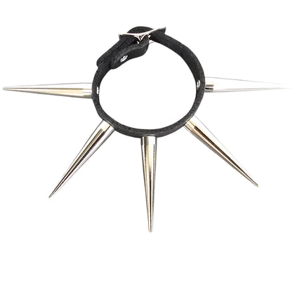 FB426 LONG 5PCS CONE SPIKE SINGLE ROW BUCKLE BRACELET