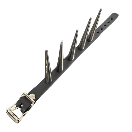 FB426 LONG 5PCS CONE SPIKE SINGLE ROW BUCKLE BRACELET