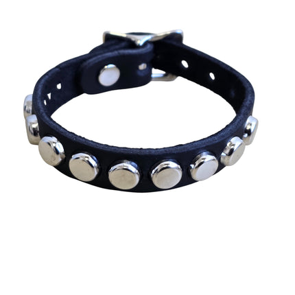 MINI NAILHEAD FLAT ROUND STUDDED BUCKLE  BRACELET