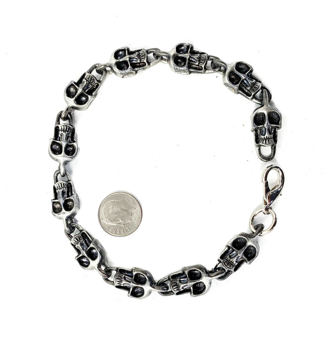 FB991-SIL SKULL CHIAN