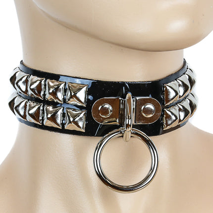 FC106VN VINYL STUDDED BONDAGE COLLAR