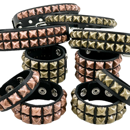 FC109 2 ROW ANTIQUE STUDDED CHOKER