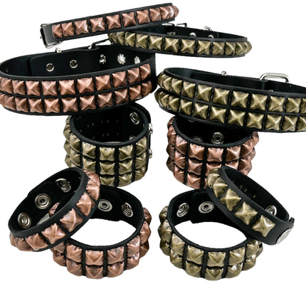 FC109 2 ROW ANTIQUE STUDDED CHOKER