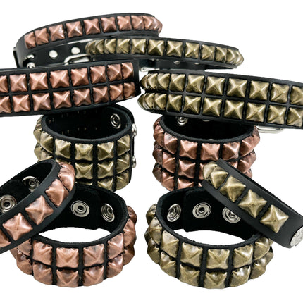 FC109 2 ROW ANTIQUE STUDDED CHOKER