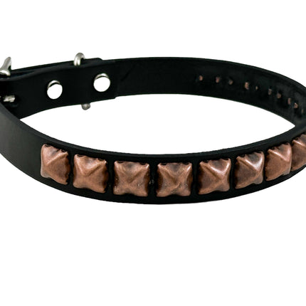 CK140ANT COPPER BRASS SILVER  1  ROW ANTIQUE STUDDED CHOKER