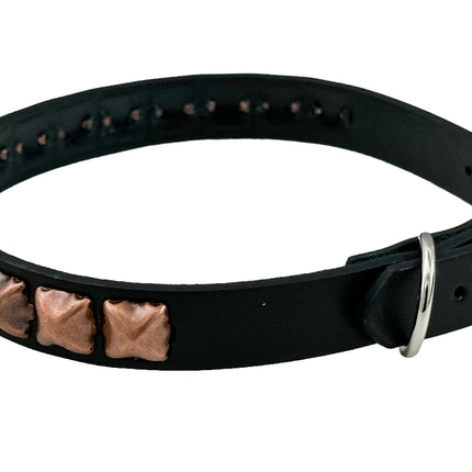 CK140ANT COPPER BRASS SILVER  1  ROW ANTIQUE STUDDED CHOKER