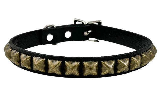 CK140ANT COPPER BRASS SILVER  1  ROW ANTIQUE STUDDED CHOKER