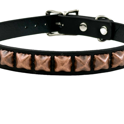 CK140ANT COPPER BRASS SILVER  1  ROW ANTIQUE STUDDED CHOKER