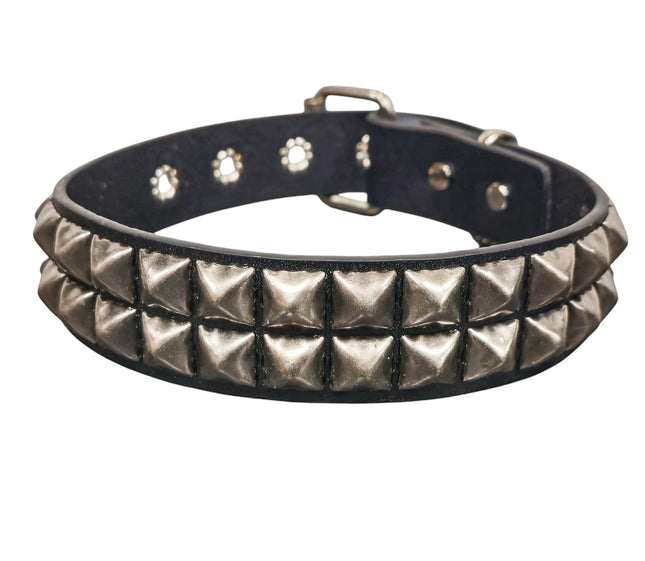 FC109ANT  SILVER  1  ROW ANTIQUE STUDDED CHOKER