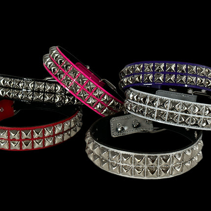 FC109  PATENT NEON STUDDED CHOKER