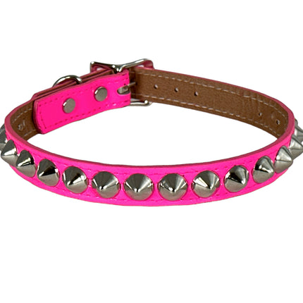 FC121  PATENT NEON LARGE CONE STUDDED CHOKER
