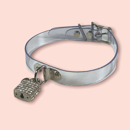 FC140 CLEAR SQUARE L;OCK CHOKER