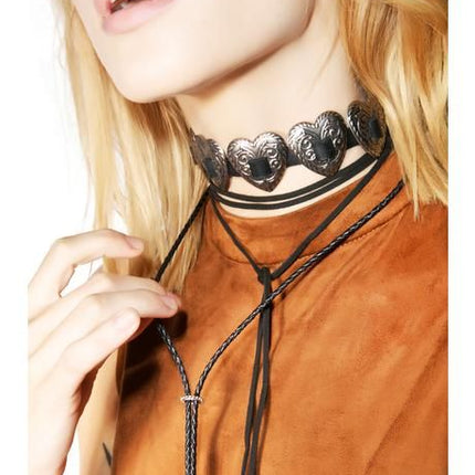 FC158HEART   HEART  CONCHO NECKLACE